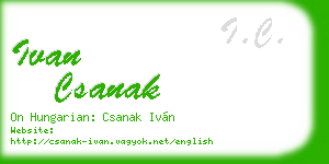 ivan csanak business card